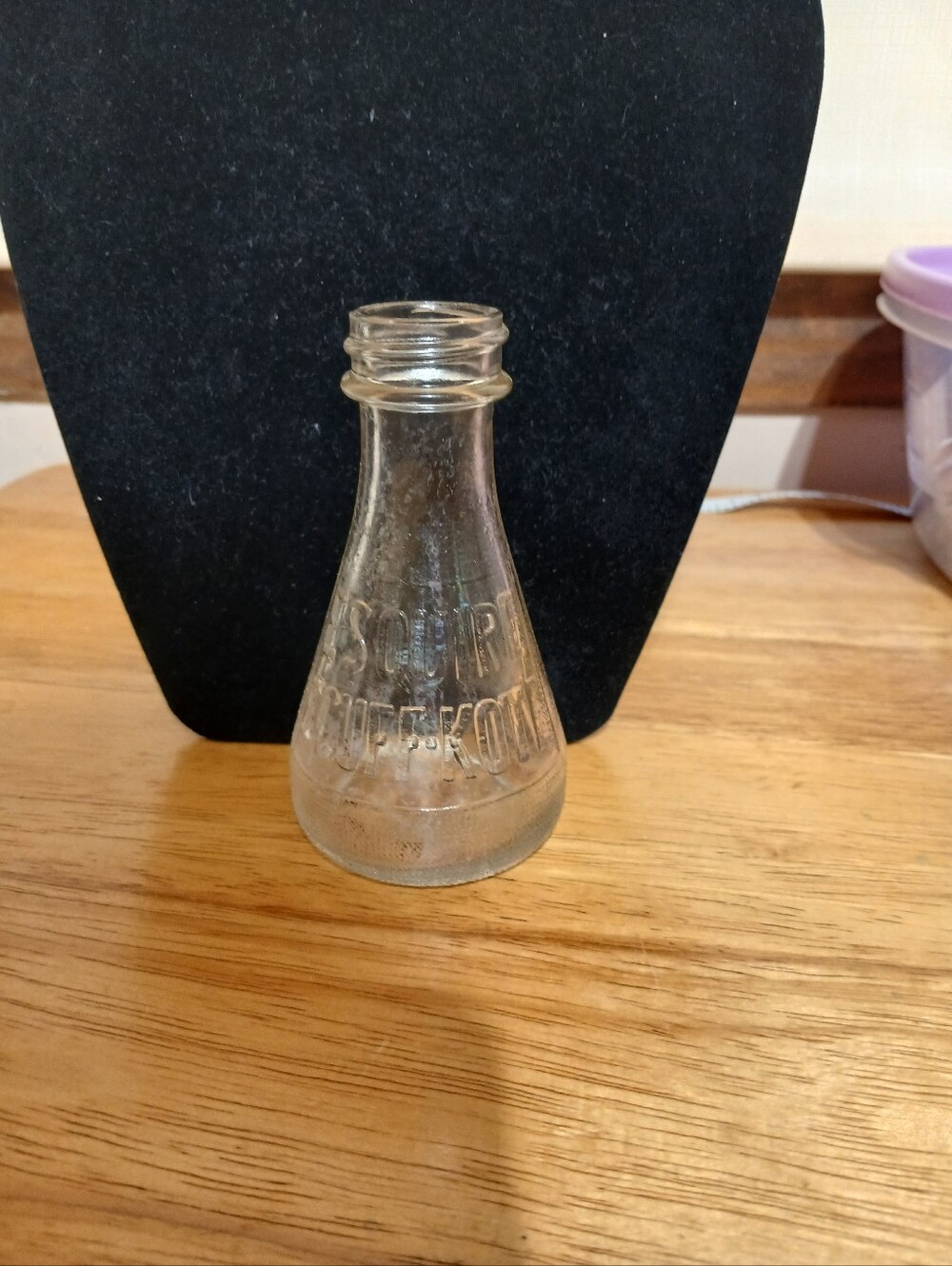Clear Glass Vintage-Style Decorative Bottle - 1940-1950 Era, Home Accents